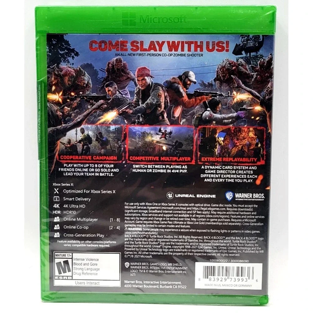 Back 4 Blood Xbox Series X/Xbox One FACTORY SEALED NEW‎